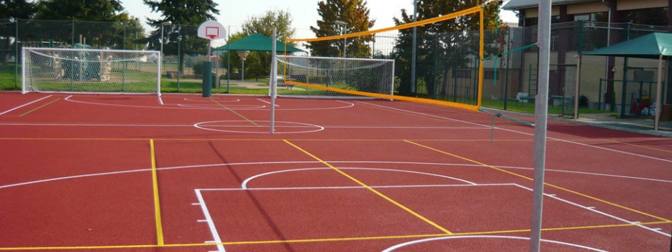 Multi-sport facilities with rubber coating unisport