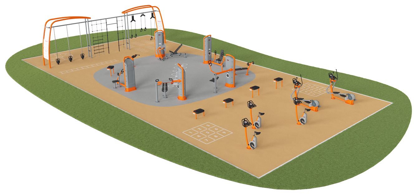 stort utegym i stål kompan unisport