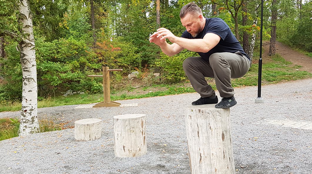 upphoppsstubbar utform utegym