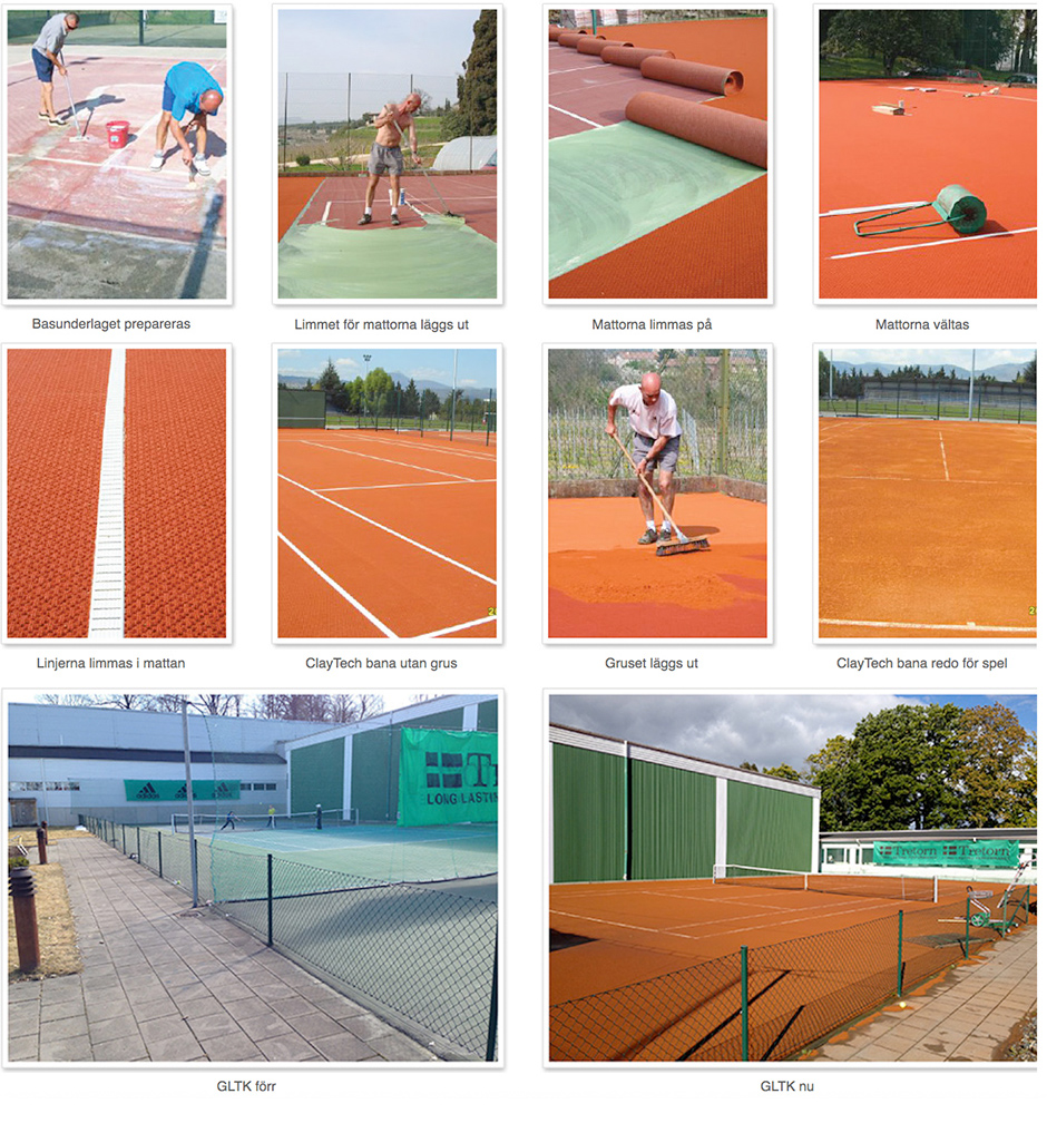 installation av claytech grusbana tennisbana unisport